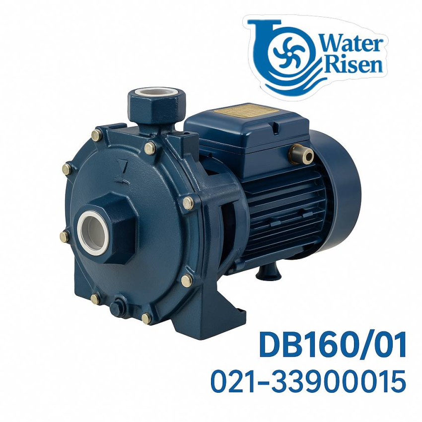 پمپ آب دیزل‌ساز ۱.۵ اسب دو پروانه بشقابی مدل DB160/01 تکفاز با پروانه برنجی | مناسب ساختمان‌ها و مصارف کشاورزی سبک