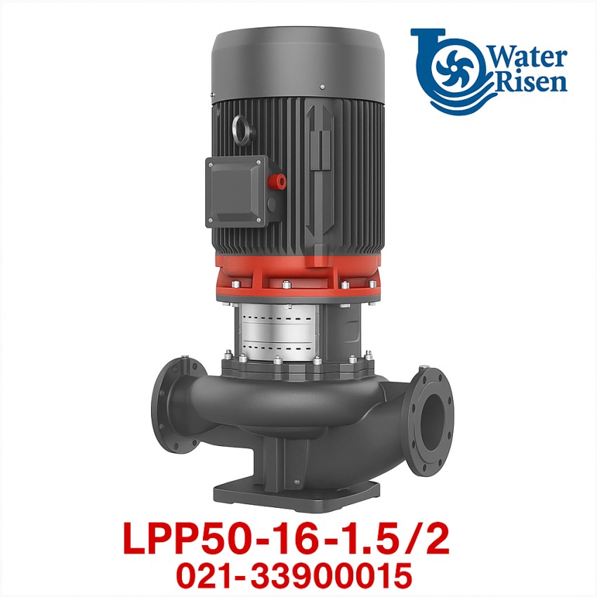 پمپ سیرکولاتور خطی لیو مدل LPP50-16-1.5/2 سه‌فاز | دهانه ۲ اینچ | توان ۲ اسب بخار | مناسب سیستم‌های گرمایش و سرمایش مرکزی