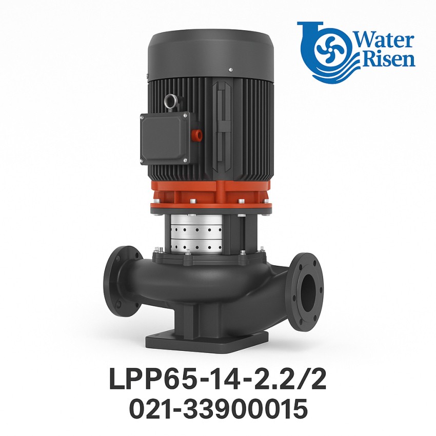 پمپ سیرکولاتور خطی لیو مدل LPP65-14-2.2/2 | قطر دهانه ۲.۵ اینچ | توان ۳ اسب بخار (۲.۲ کیلووات) | سه‌فاز | مناسب سیستم‌های گرمایشی و سرمایشی صنعتی