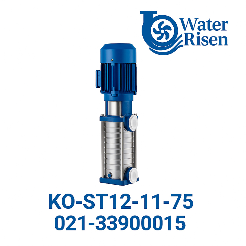 پمپ آب طبقاتی عمودی اتنا مدل KO-ST12-11-75 | توان ۷.۵ اسب بخار | سه‌فاز | دهانه ۲ اینچ | بدنه استیل 304 | ساخت ترکیه