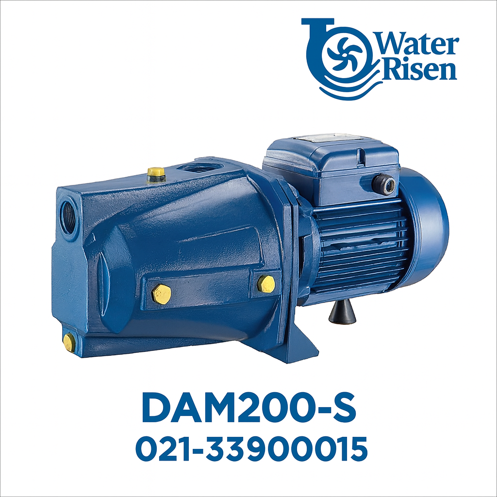 پمپ آب دیزل‌ساز ۲ اسب جتی مدل DAM200-S تکفاز | پروانه برنجی | ارتفاع بالا | مناسب چاه‌های کم‌عمق و مصارف خانگی و کشاورزی