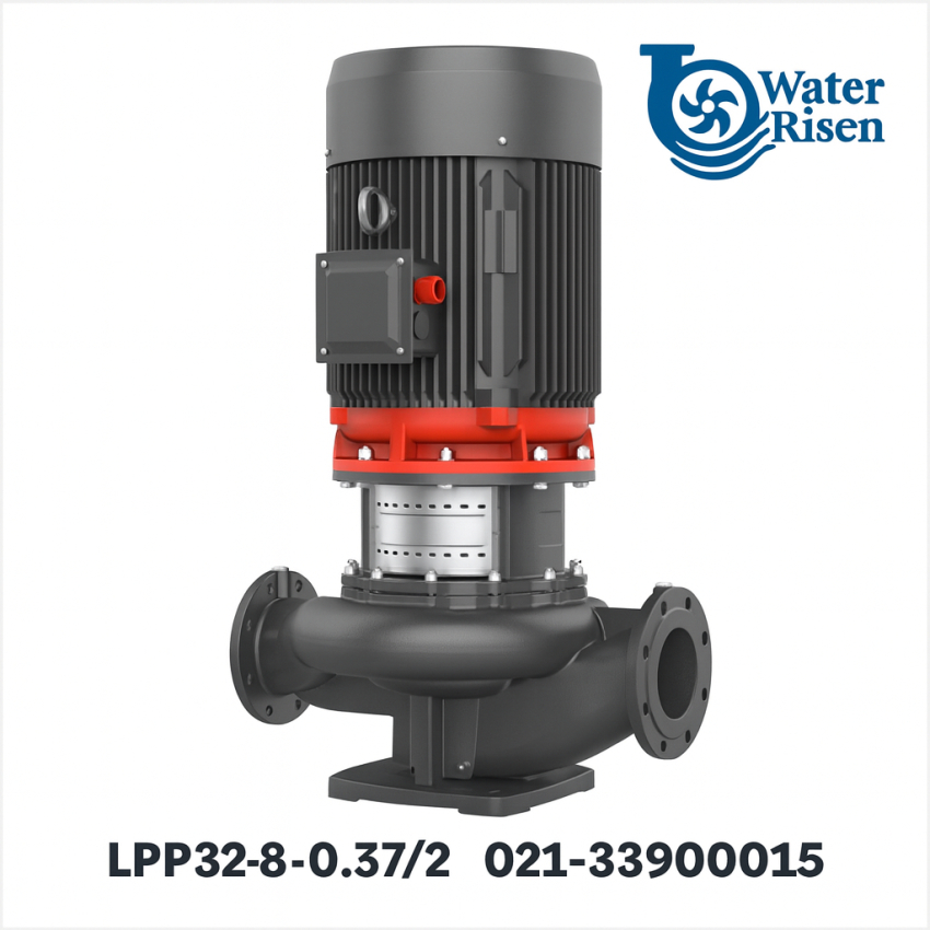 پمپ سیرکولاتور خطی لیو مدل LPP32-8-0.37/2 با توان ۰.۵ اسب و دهانه ۱.۲۵ اینچ – مناسب گرمایش و سرمایش خانگی.